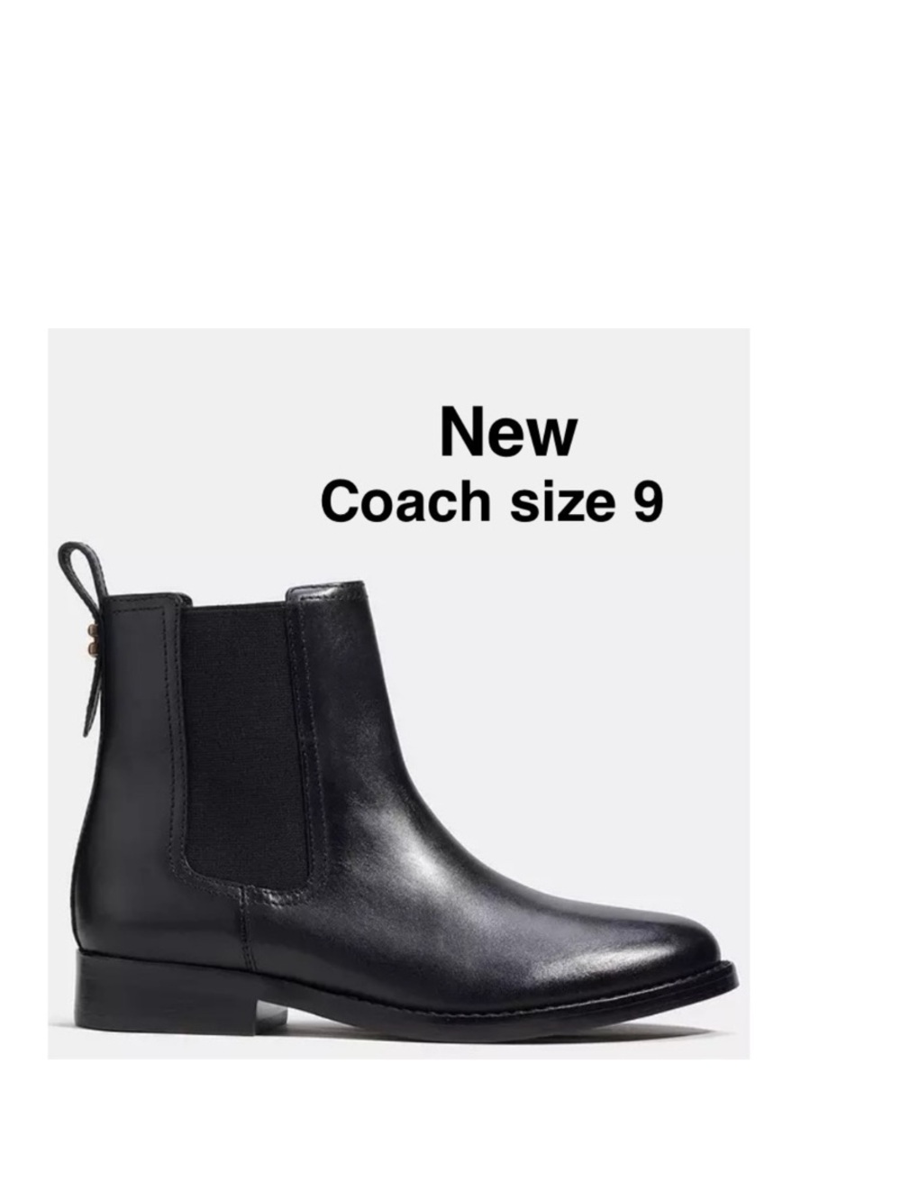 New COACH womens Maeve Leather Bootie Size 9 black with tags in box ⭐️⭐️⭐️⭐️